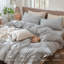 Ensemble de housse de couette à rayures 100% coton lavé MooMee-111721002-112681251