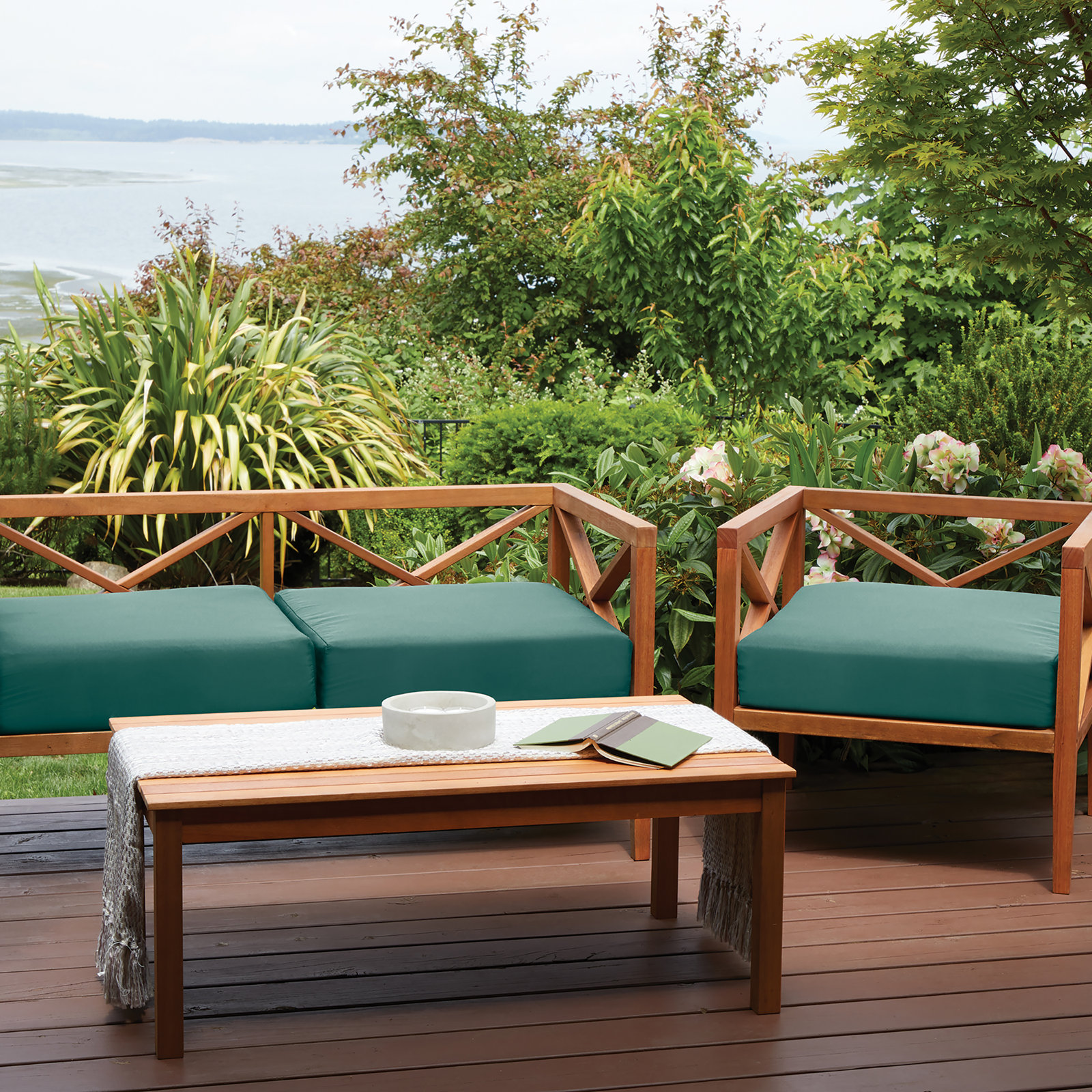 Outdoor Cushion, 48" W x 18" D, Mallard Green