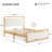 Modern Solid Wood Boucle Upholstered Bed Frame With USB-195040330-195040308