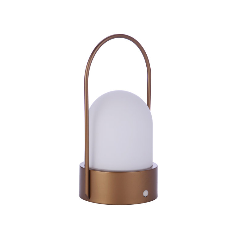 Lampe de table en métal Bauwine, Brun