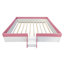 Très grand cadre de lit de jour rembourré avec clôture et escalier (rose et blanc) (ancien SKU: SF000156AAH)-183965271