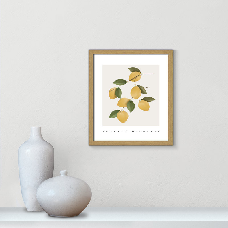 Amalfi Lemons - cadre photo, impression, H 15 po x l 13 po x P 0,75 po, Cadre blanc