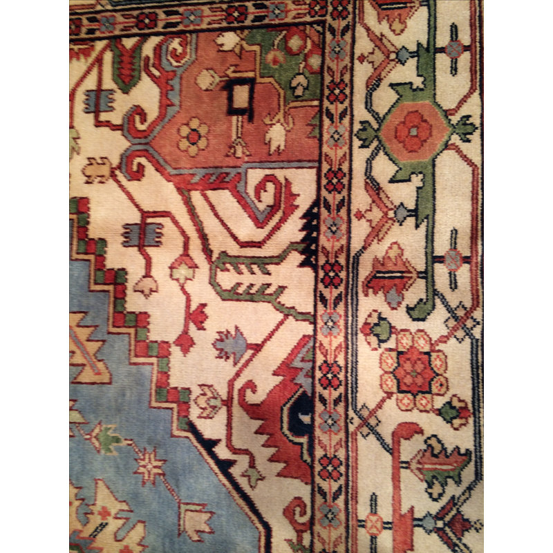 Wool Southwestern Area Rug in Ivory/Rust