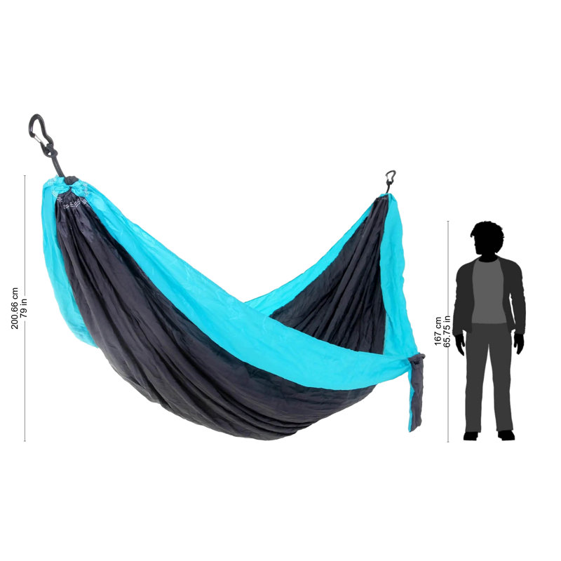 Hamac de camping Woodson, Simple, Gris / Turquoise