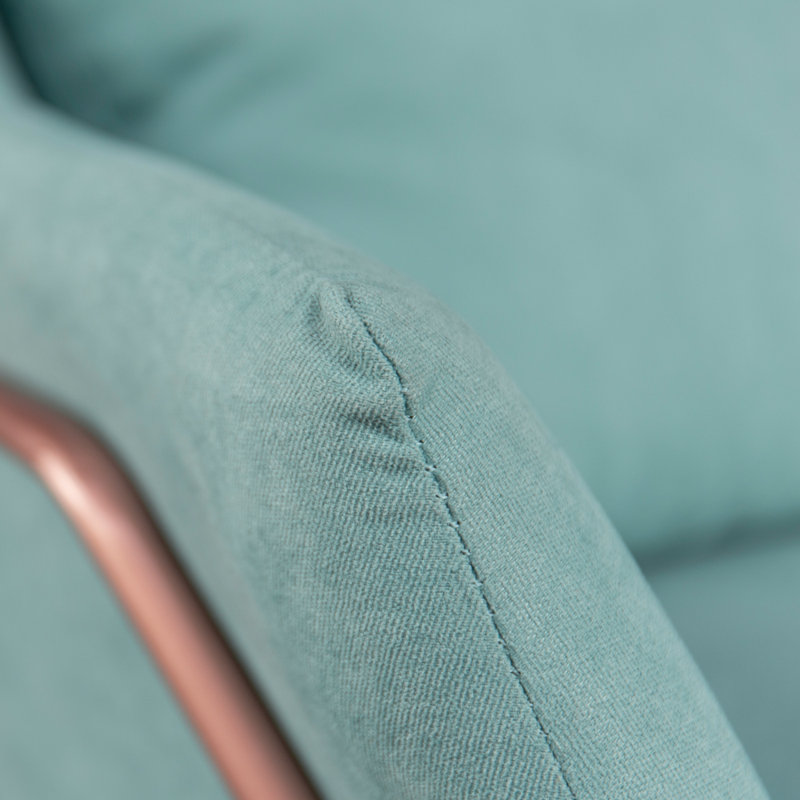 Gilchrist Velvet Armchair, Sea Green, Rose Gold