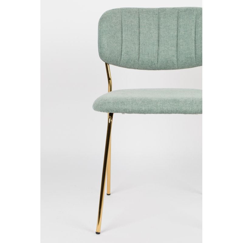 Jolien Upholstered Dining Chair, Green, Gold