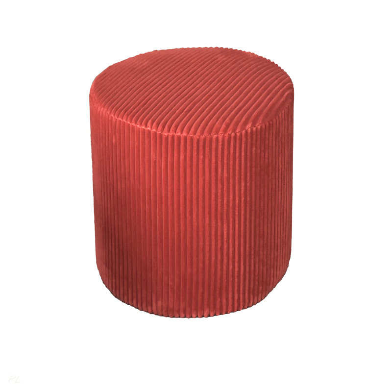 Repose-pieds plein Corduroy Upholstery, Red