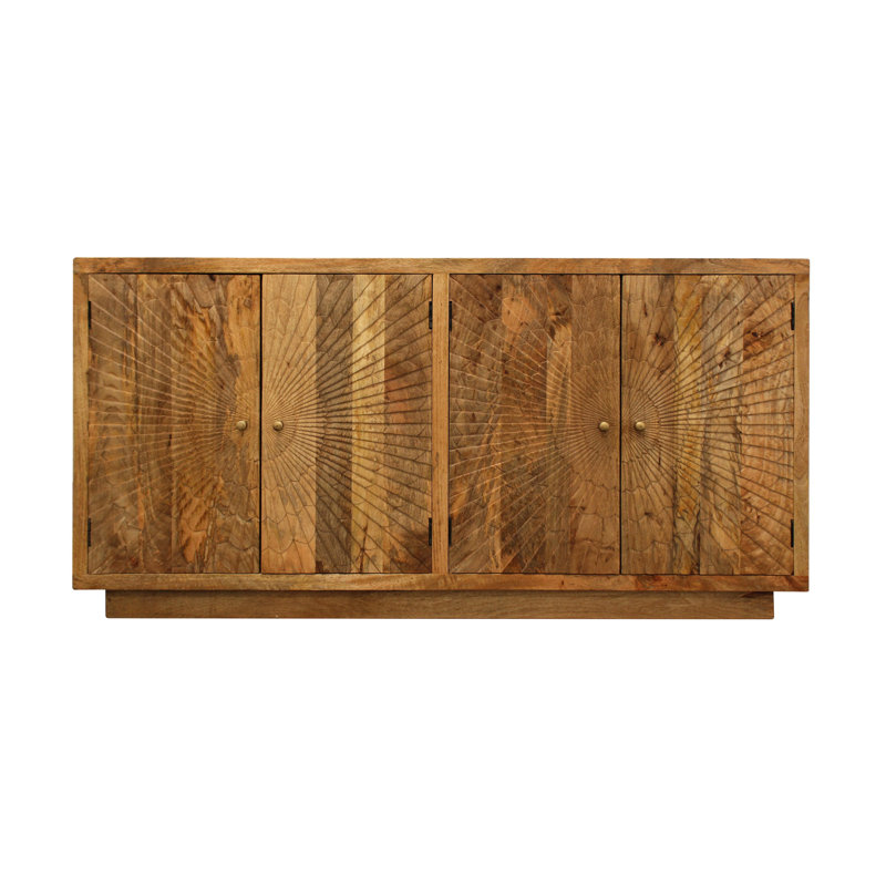 Buffet 72 "en bois massif brun avec quatre portes 72"