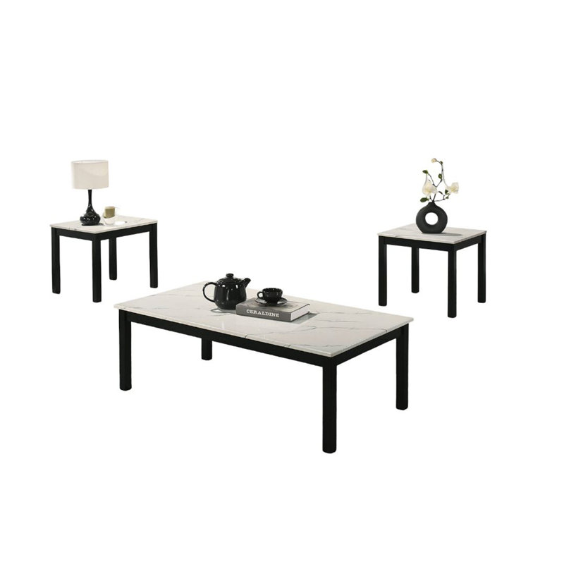 Ensemble de table contemporain 3 pièces, Blanc