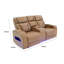 Canapé inclinable électrique Jasi, Bluetooth, ports USB, similicuir brun