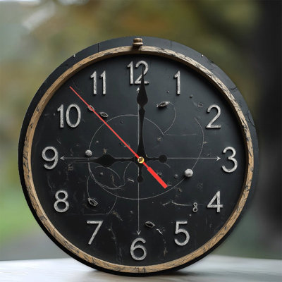 Horloge murale rétro en bois noir