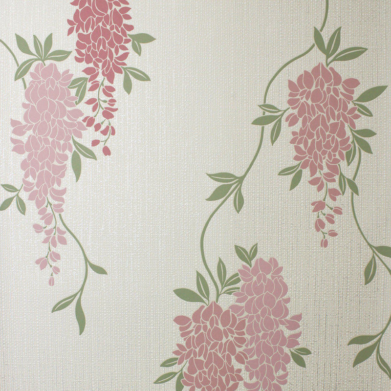 Lark Manor 10.5m x 52cm Wisteria Floral Wallpaper Roll, Pink