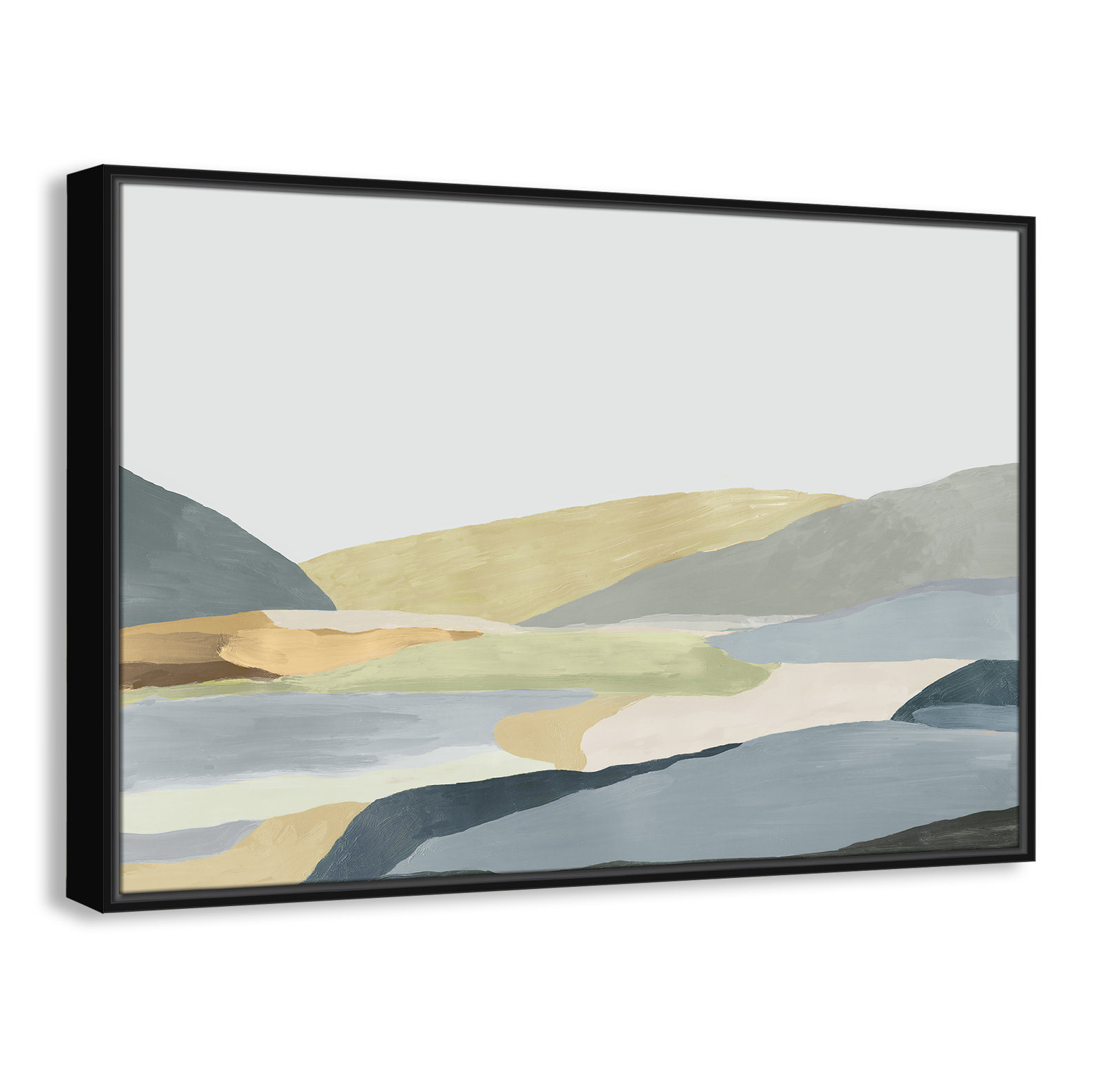 Blair "Warm Hills II" Painting, 25.5" H x 37.5" W x 2" D, Black Canvas