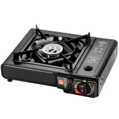 Bestfire 10,000 BTU Dual Fuel Camping Stove, Portable Single Burner Gas Stove with Butane and Propane Compatibility, Wind Shield and Carrying Case