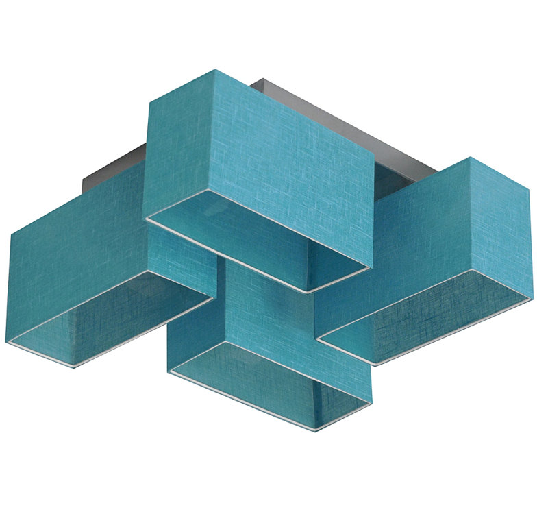 Seaton Semi Flush Mount, Dark brown, Turquoise