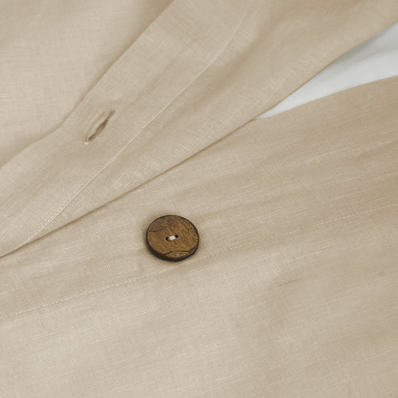 Farmhouse / Country Linen Blend No Solid Colour Duvet Cover, California King Duvet Cover + 2 Shams, Linen