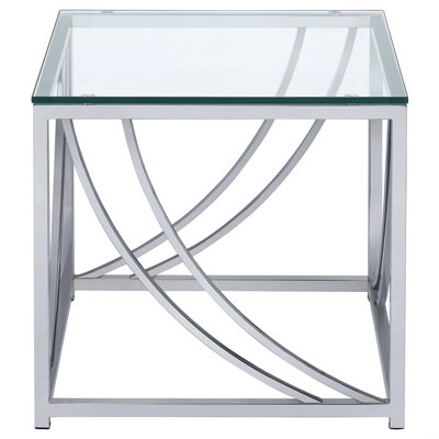 Table de bout carrée en verre