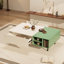 Table basse moderne à deux tons avec 2 tiroirs et tablettes ouvertes, poignée cachée Modern Living