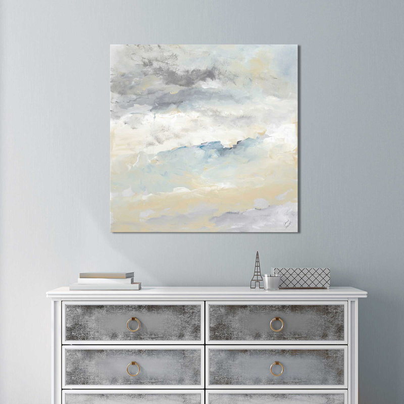 «Sea Meets Sky I», reproduction de peinture acrylique, H 18 po x l 18 po x P 1 po, Toile tendue
