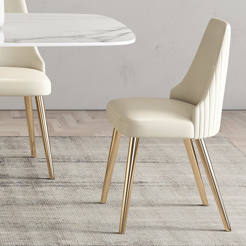 Light luxury light rock slab dining table set, 29.52"H x 55.11"L x 31.49"W