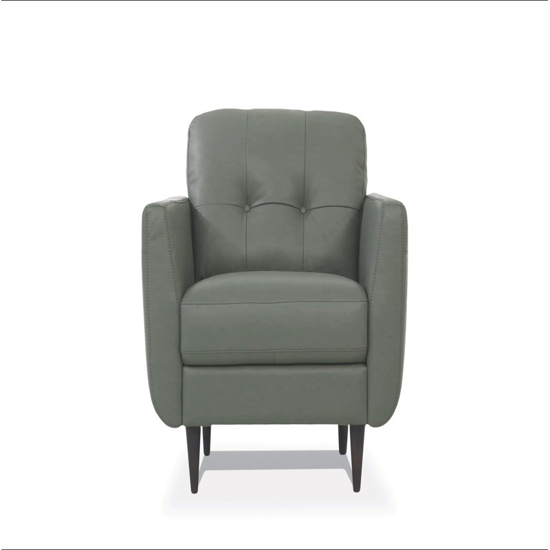 Chaise en cuir pesto (assemblée), Green Leather