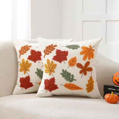 Housses de coussin d'automne pour l'extérieur 16 x 16, 2 pièces, décor d'automne de l'Action de grâce