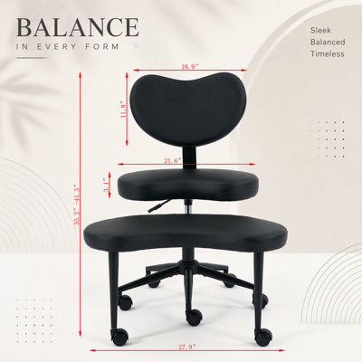 Chaise de méditation Plus, chaise à pieds croisés avec roulettes, chaise TDAH, chaise de bureau Criss