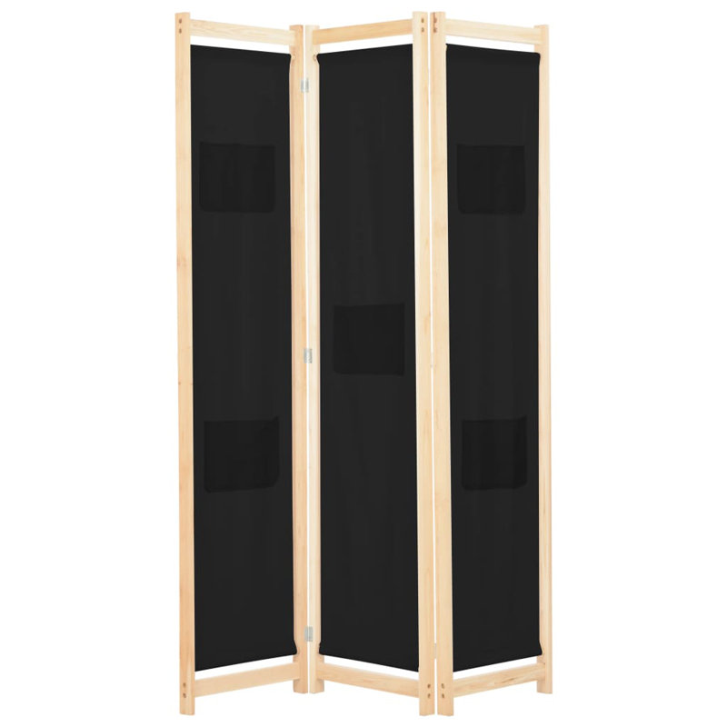 Rizzo 170cm H Folding Room Divider, Black, 120 x 170cm, 3
