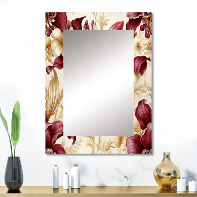 Krueger Royal Victorian Flourish Victorian Pattern - Floral Wall Mirror, Cottage Decorative Mirror, Printed Metal Art