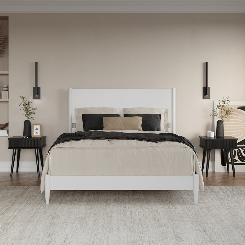 Lit plateforme Bromwyn, Blanc, Grand