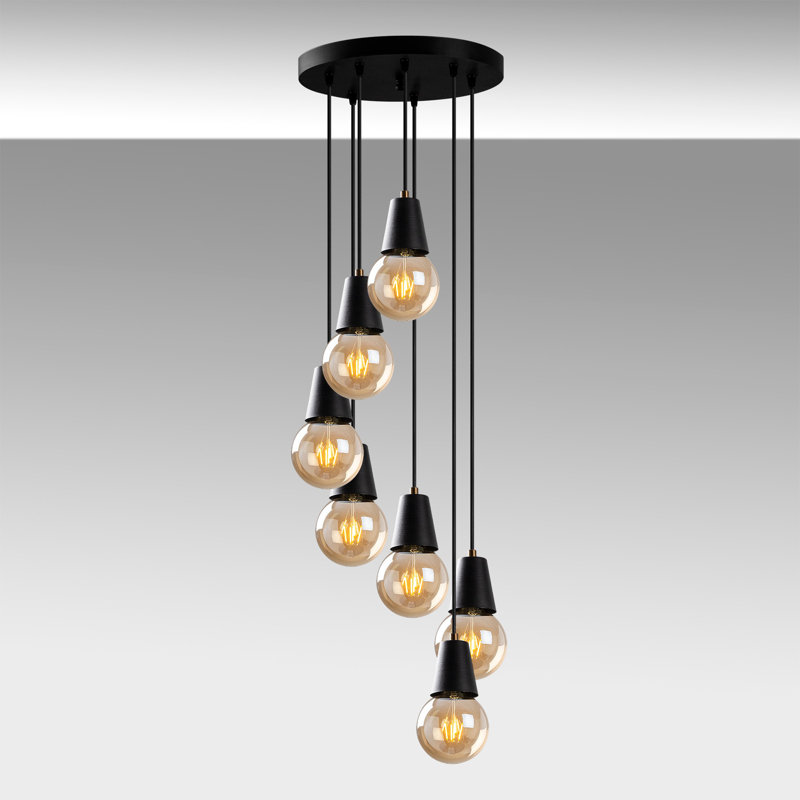 Randles 7 - Light Cluster Pendant, Black
