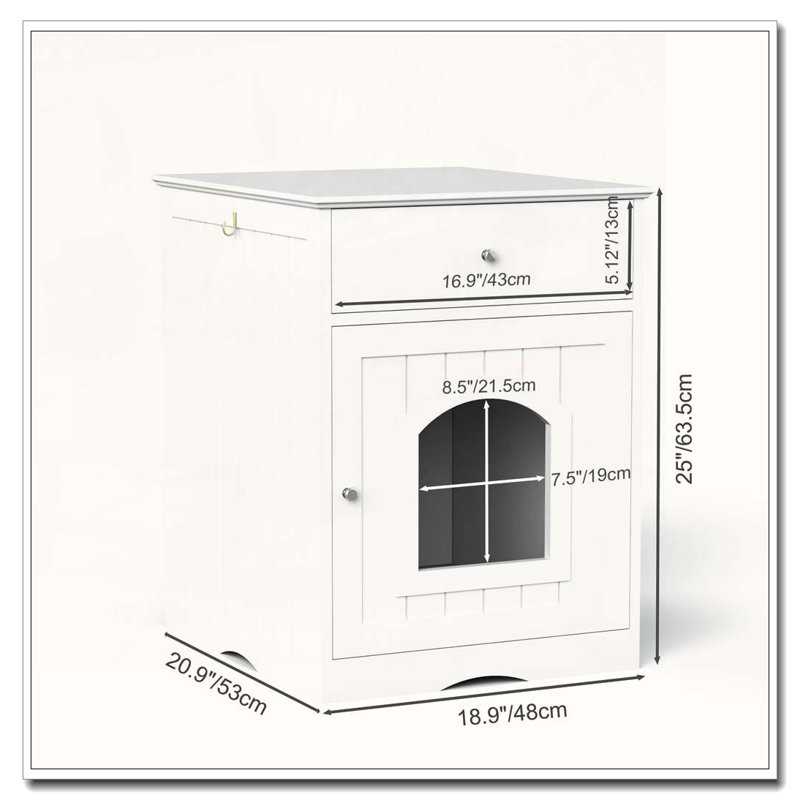 Caisse en bois pour animal de compagnie, Blanc