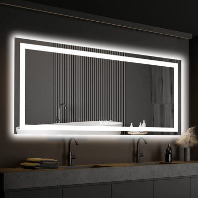 Miroir de commode illuminé sans cadre