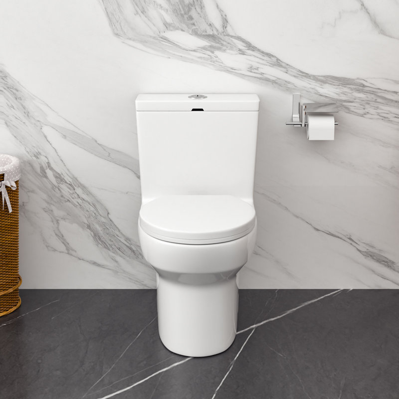 Toilette monobloc à fixation au sol allongée à double chasse 1/1 / 1,6 gallons GPF (siège inclus)