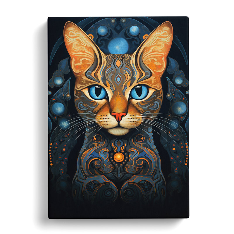 Bengal Cat Nouveau - Wrapped Canvas, 76cm H x 50cm W x 3cm D