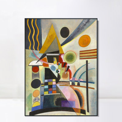 Impression sur toile encadrée par Wassily Kandinsky, art mural, décorations de bureau à domicile (cadre en bois de couleur mince, 18 po x 24 po)