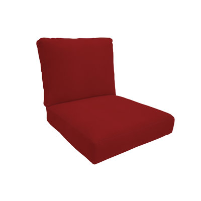 Eddie Bauer Deep Seat Patio Cushion Set, Sunbrella Fade & Water Resistant for Patio Sofas, Sectionals & Deep-Seat Loungers, 23"W x 24"D, 5" thick; Back 24"W x 20"H, 5" thick, Reversible, Canvas Jockey Red