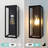 Outdoor Wall Sconce 1 Light Rectangular Metal Frame And Glass Shade