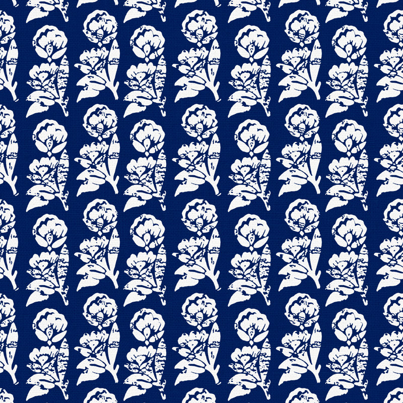 Sadia Slipcover Chair, Jr Mudetti Indigo Geometric Linen