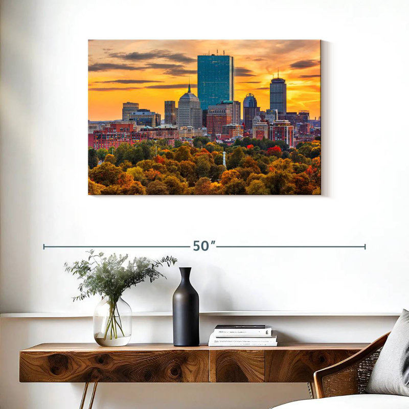 Ravi Boston Autumn Sunset, H 24 po x l 36 po