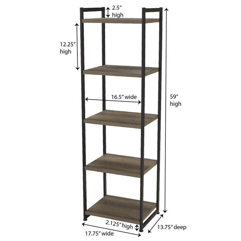Gateshead Bookcase, Coastal Oak/Black