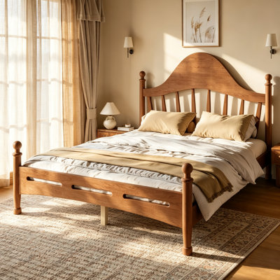 Platform Bed with Chic Headboard