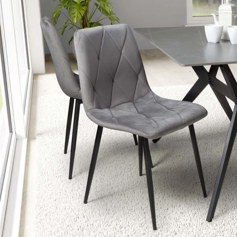 Dotyville 48cm H Upholstered Side Chair, Grey