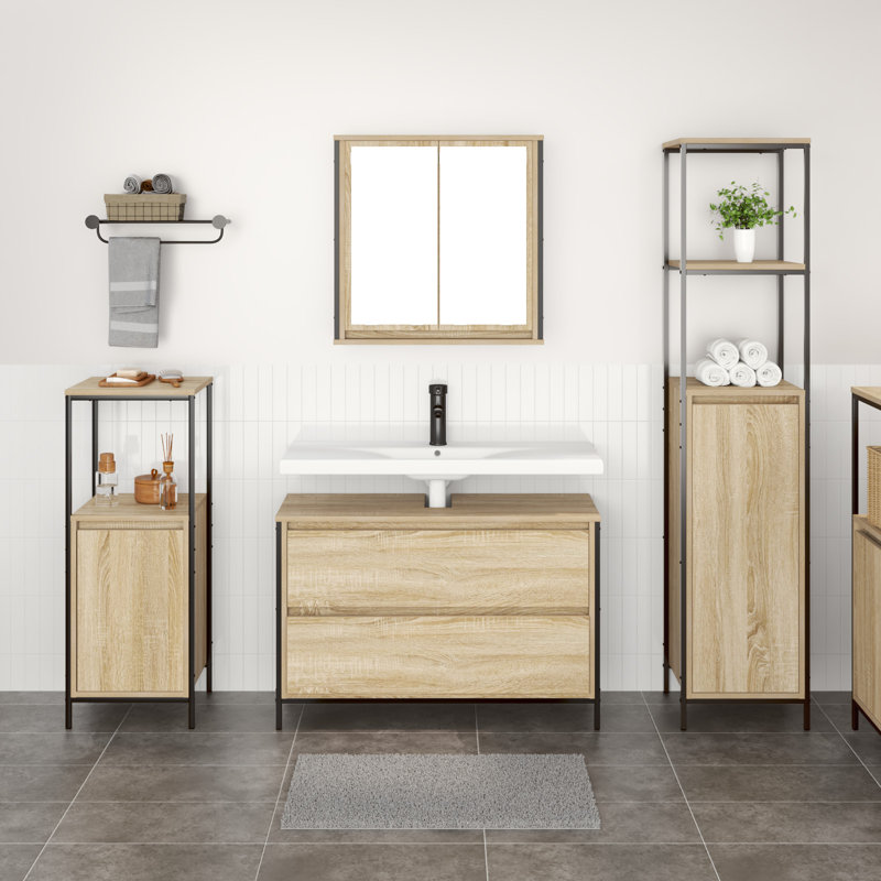 Bathroom Furniture Suite, Light Wood