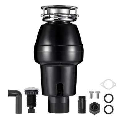 Broyeur à déchets, broyeur d'aliments à alimentation continue 3/4 HP 3260tr / min, système de broyage à 3 boulons avec réduction du bruit, cordon d'alimentation et garde-boue pour éviers de cuisine