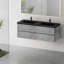 Meuble-lavabo de salle de bain mural moderne avec deux lavabos en quartz noir-1633632762