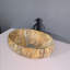 Lavabo de salle de bain vasque ovale en céramique et marbre