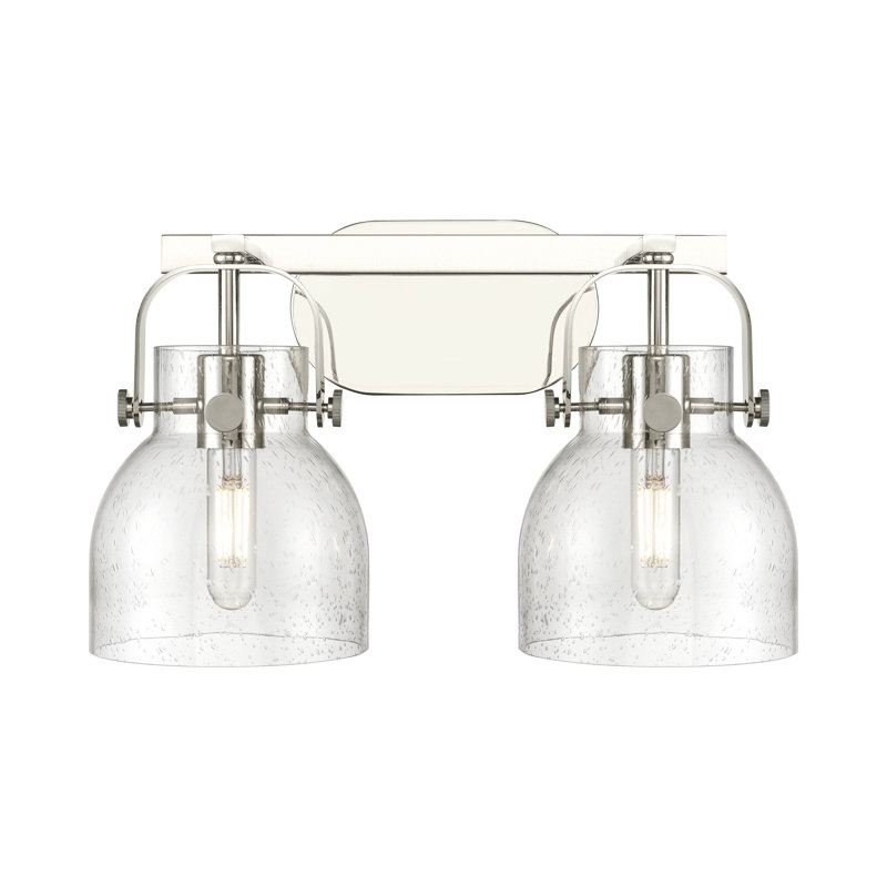 Éclairage pour meuble-lavabo mural 6 po Skycrest, Bullé, Nickel poli, Deux lumières