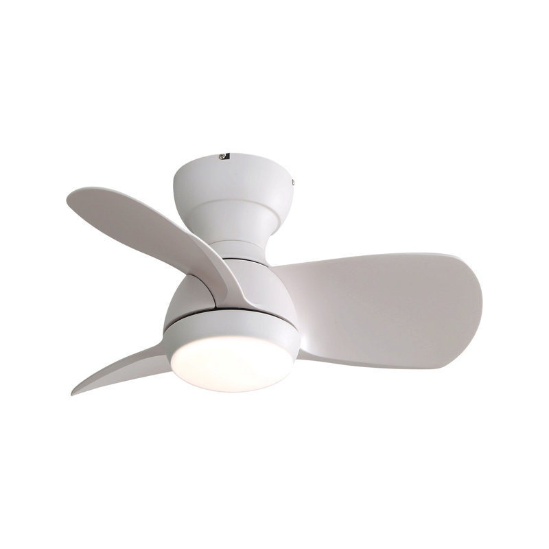 Ventilateur de plafond de chambre à coucher de 23 pouces avec moteur à courant continu à télécommande 3 pales à intensité variable de 3 couleurs avec lumière DEL de 18 W