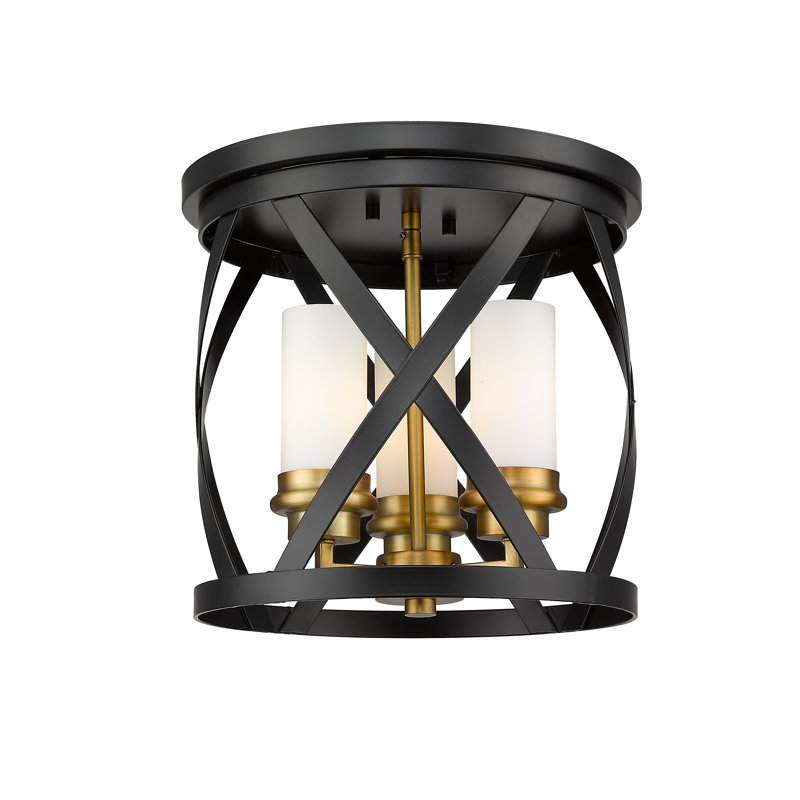 Beckville Glass Flush Mount, Olde Brass